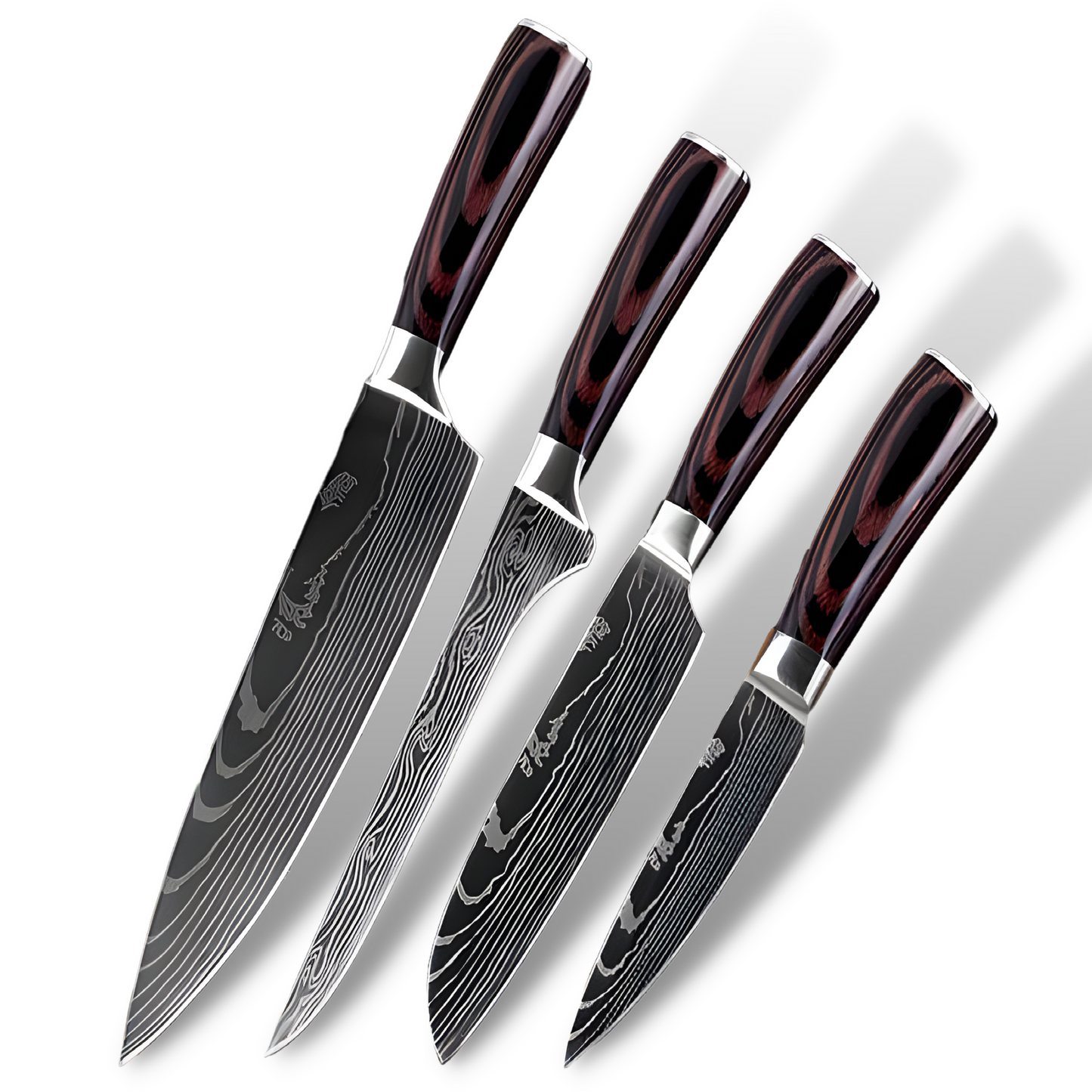 SharpPro Santoku Knife Set Japanese Steel Blade, Resin Handle, Laser  Damascus Pattern, Slicing & Utility, Cooking Tool. From Friend1205, $8.12