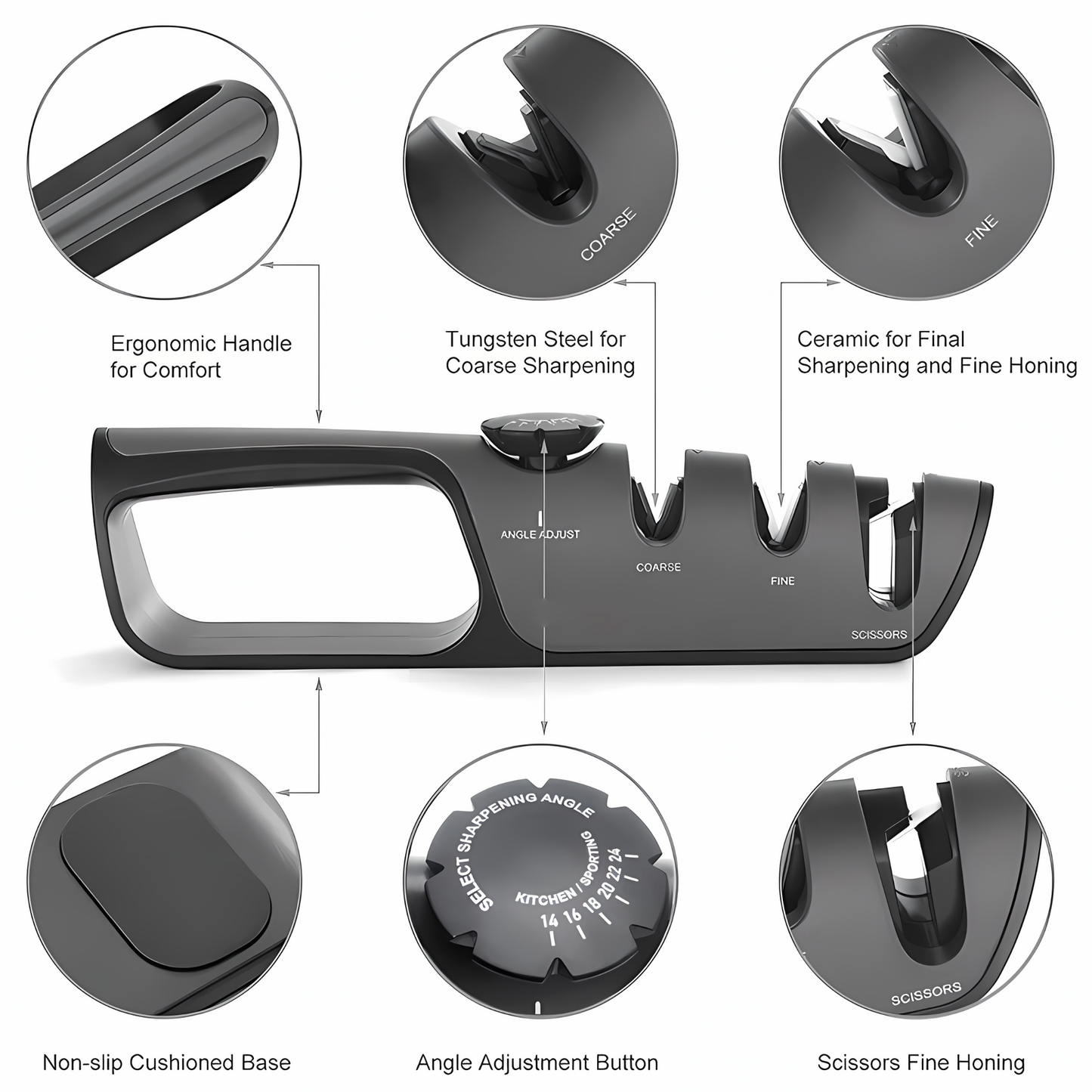 Angle-Adjustable Knife Sharpener