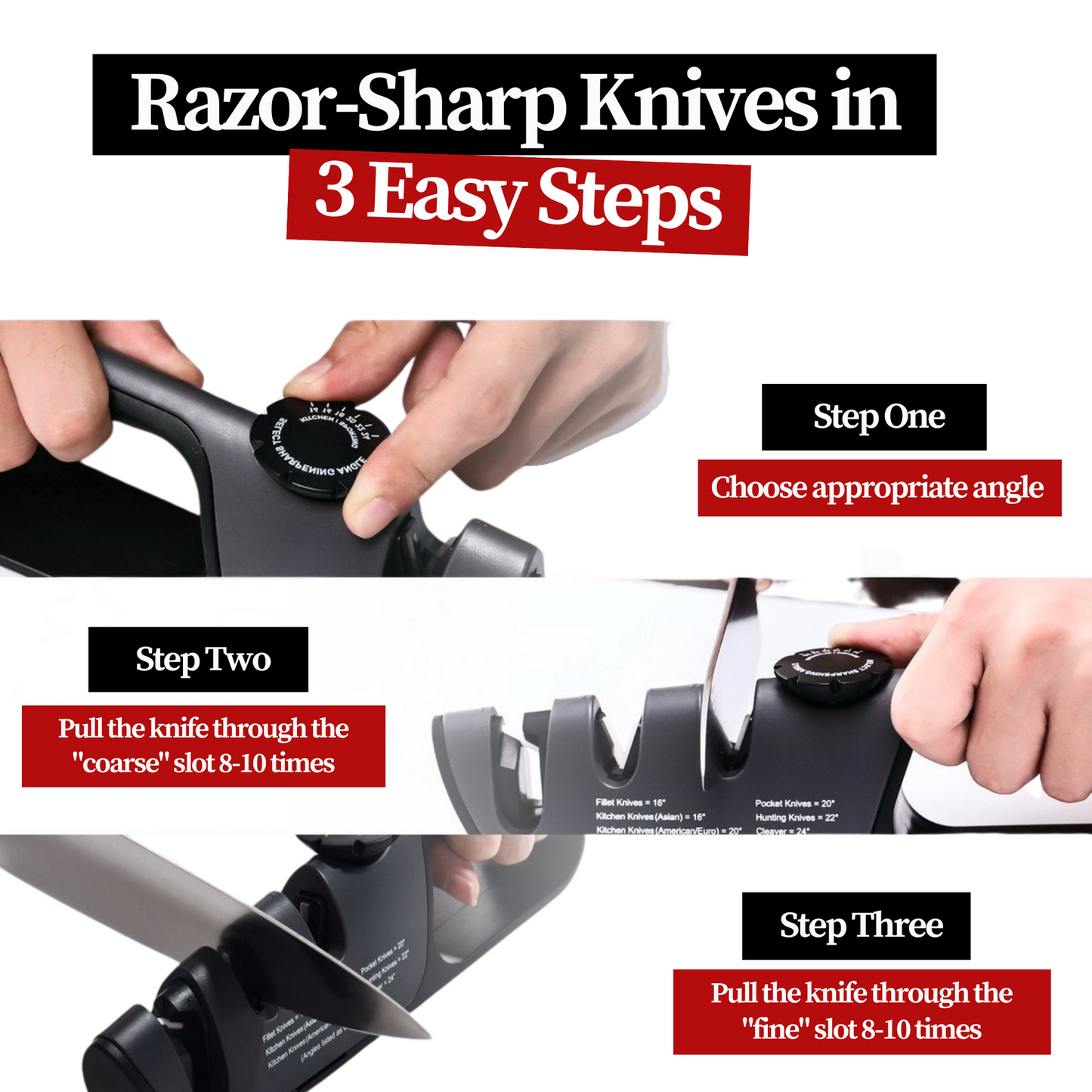 Angle-Adjustable Knife Sharpener